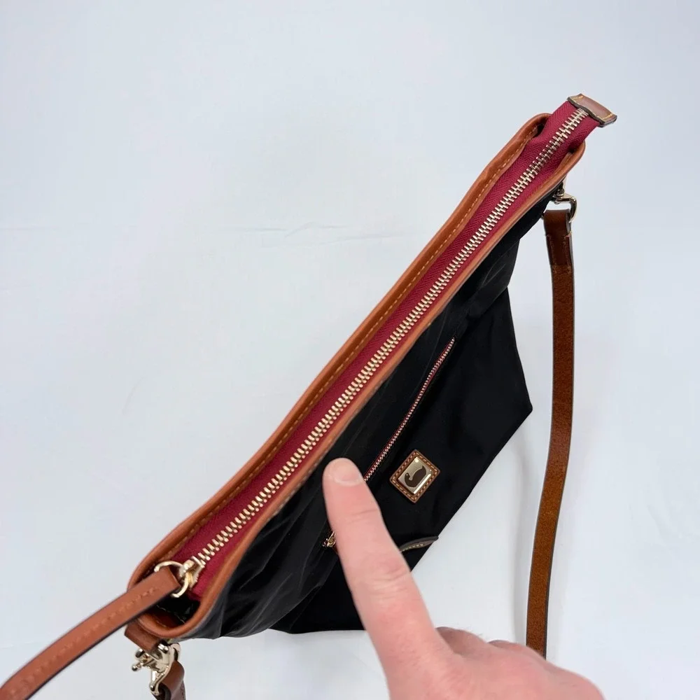 Dooney‎ & Bourke Wayfarer Small Hobo Crossbody Bag Nylon All Weather Black Purse